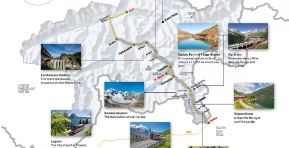 Descubra os Encantos do Trem Bernina Express na Suíça: A Jornada Ferroviária no Pico dos Alpes