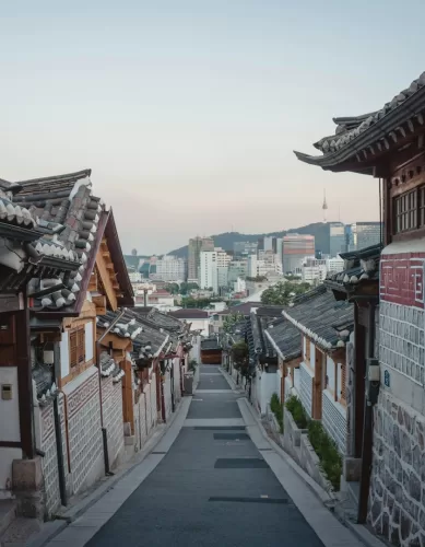 Visite o Bukchon Hanok Village em Seul no Coréia do Sul