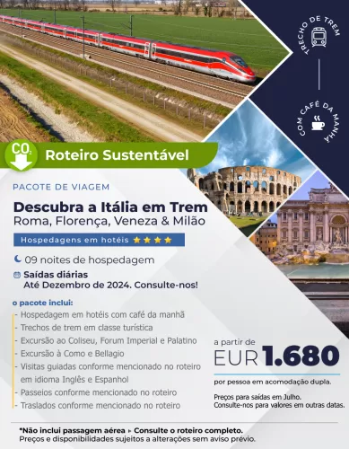 Descubra o Encanto da Itália com o Pacote de Viagem Inesquecível de Trem de Alta Velocidade