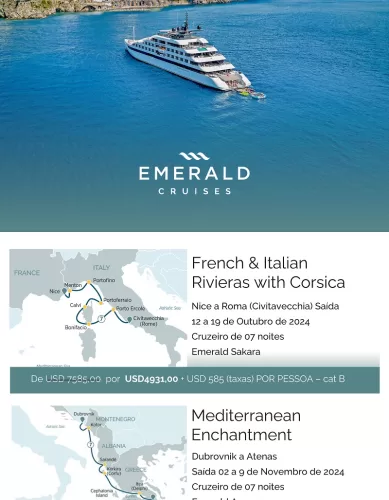 Experiência a Bordo de Cruzeiros em Iate de Luxo da Emerald Cruises Pela Europa