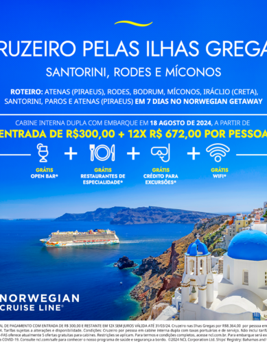 Cruzeiro Marítimo de 7 Dias no Navio Norwegian Getaway Pelas Ilhas Gregas