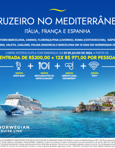 Cruzeiro Marítimo de 10 Dias no Navio Norwegian Escape Pela Itália, França e Espanha no Mediterrâneo