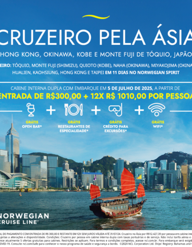 Cruzeiro Marítimo de 11 Dias no Navio Norwegian Spirit Pelo Japão, Hong Kong e Taiwan na Ásia