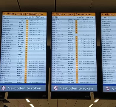 Como é a Conectividade de Vôos no Aeroporto Internacional de Schiphol em Amsterdã na Holanda